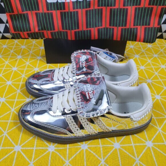 Adidas Samba x Wales Bonner Low Silver Metallic Sneakers - Picture 2 of 6